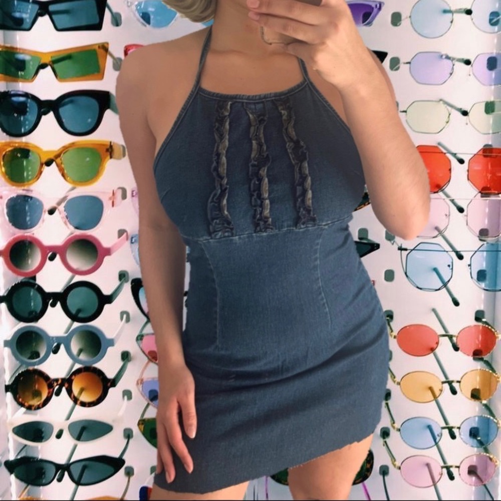 Y2K Bratz Vibes Jean dress with raw hem!